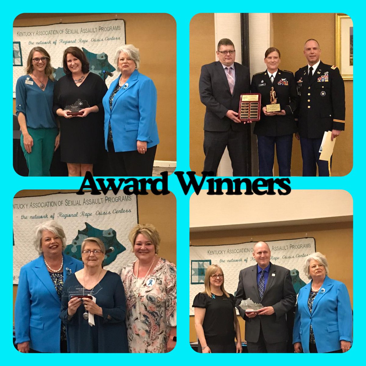 KASAPkentucky's tweet photo. Several SAAMY Award winners for their outstanding contributions fighting sexual violence! Thanks you! #SAAPM2019 #EndSexualViolence #YouMatter https://t.co/G8EfwANaA2