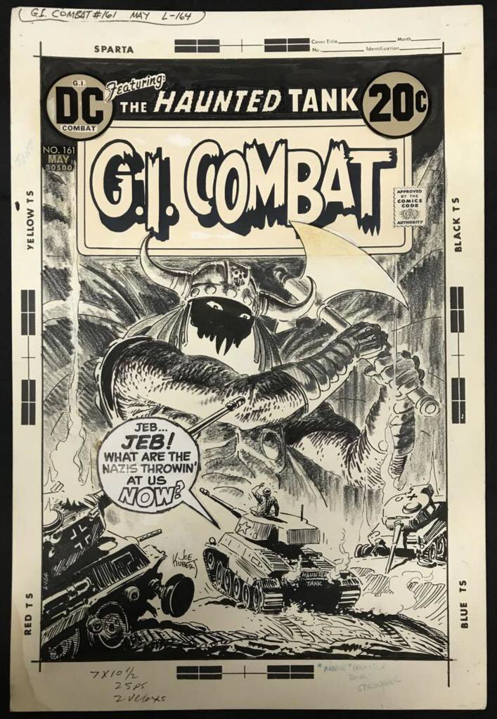 Original Comic Book Cover Art for G.I. Combat 161 by Joe Kubert sold for $10,350 @Weiss_Auctions 
@TheKubertSchool #dccomics #comicbookartist #joekubert #comics