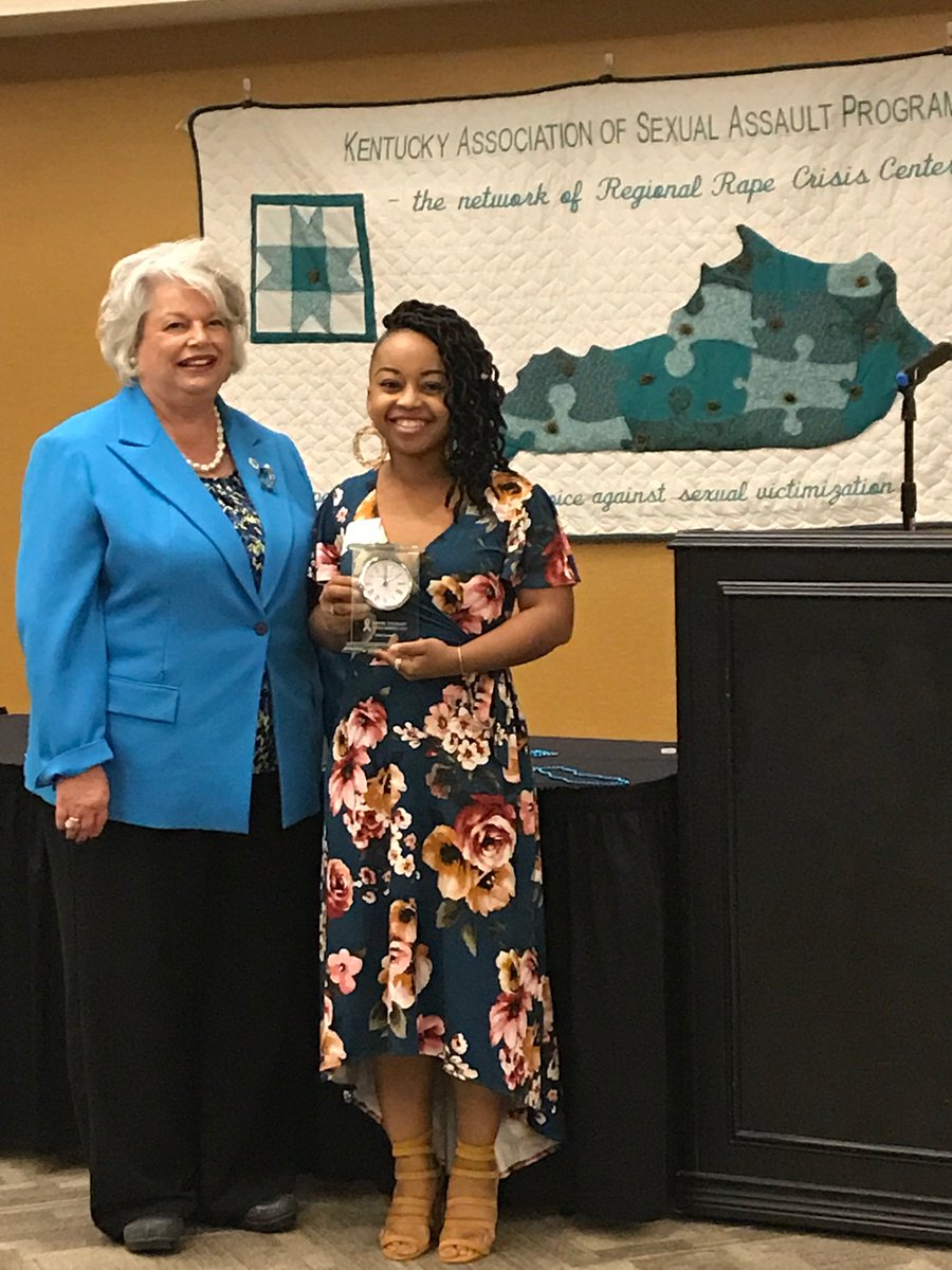 KASAPkentucky's tweet photo. Visionary Voice Award goes to Faith! #SAAPM2019 #EndSexualViolence #YourVoiceMatters https://t.co/mwpzmyzIS6