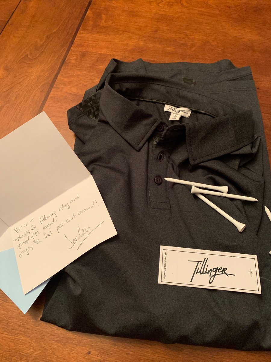 BMWhorley's tweet photo. Comfy new shirt 
via solo entrepreneur
who got himself into GolfDigest 
and included a nice handwritten thank you note and some tees

@TillingerBrand - great job! https://t.co/LeqfnP1xOO