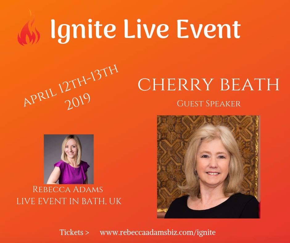 rebeccaadams187's tweet photo. @Cherrybeath is a Guest Speaker at the @IgniteLiveEvent next month. Very humbled and honoured to hear the remarkable lady Cherry speak. 🔥Tickets > https://t.co/AYUurLSzuQ 🔥@BathPavilion @bathlive #Bath #CherryBeath #business #life @BathEcho https://t.co/eCI7lJcm65