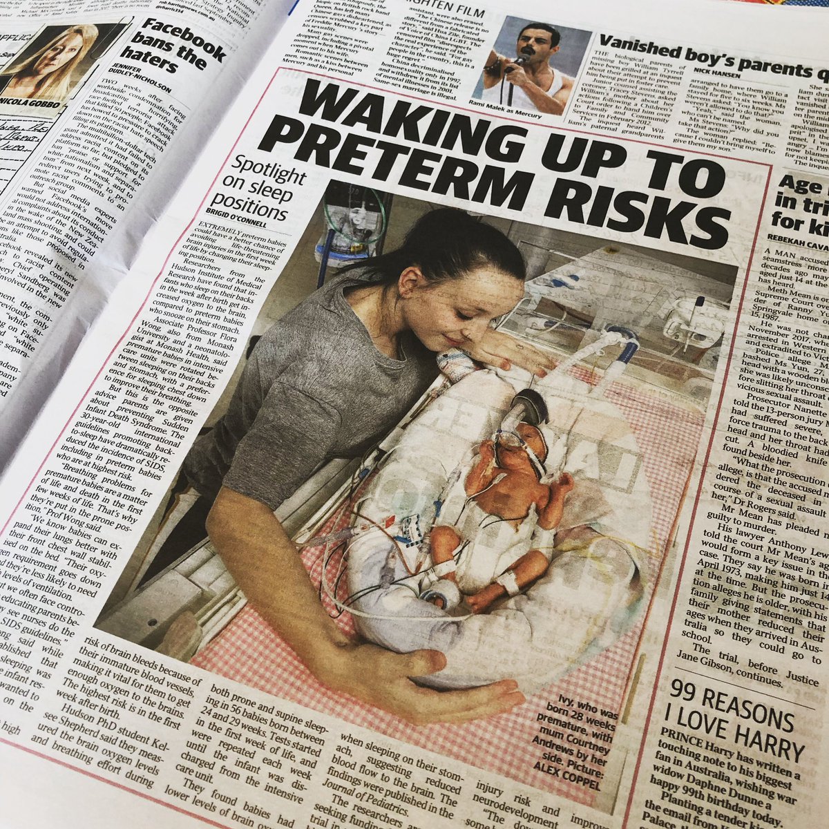 “Waking up to preterm risk”. Thanks <a href="/BrigidOConnell/">Brigid O'Connell</a> for the feature and to my amazing research team of NICU nurses and researchers at <a href="/RitchieCentre/">The Ritchie Centre</a> <a href="/MonashChildrens/">Monash Children's</a>