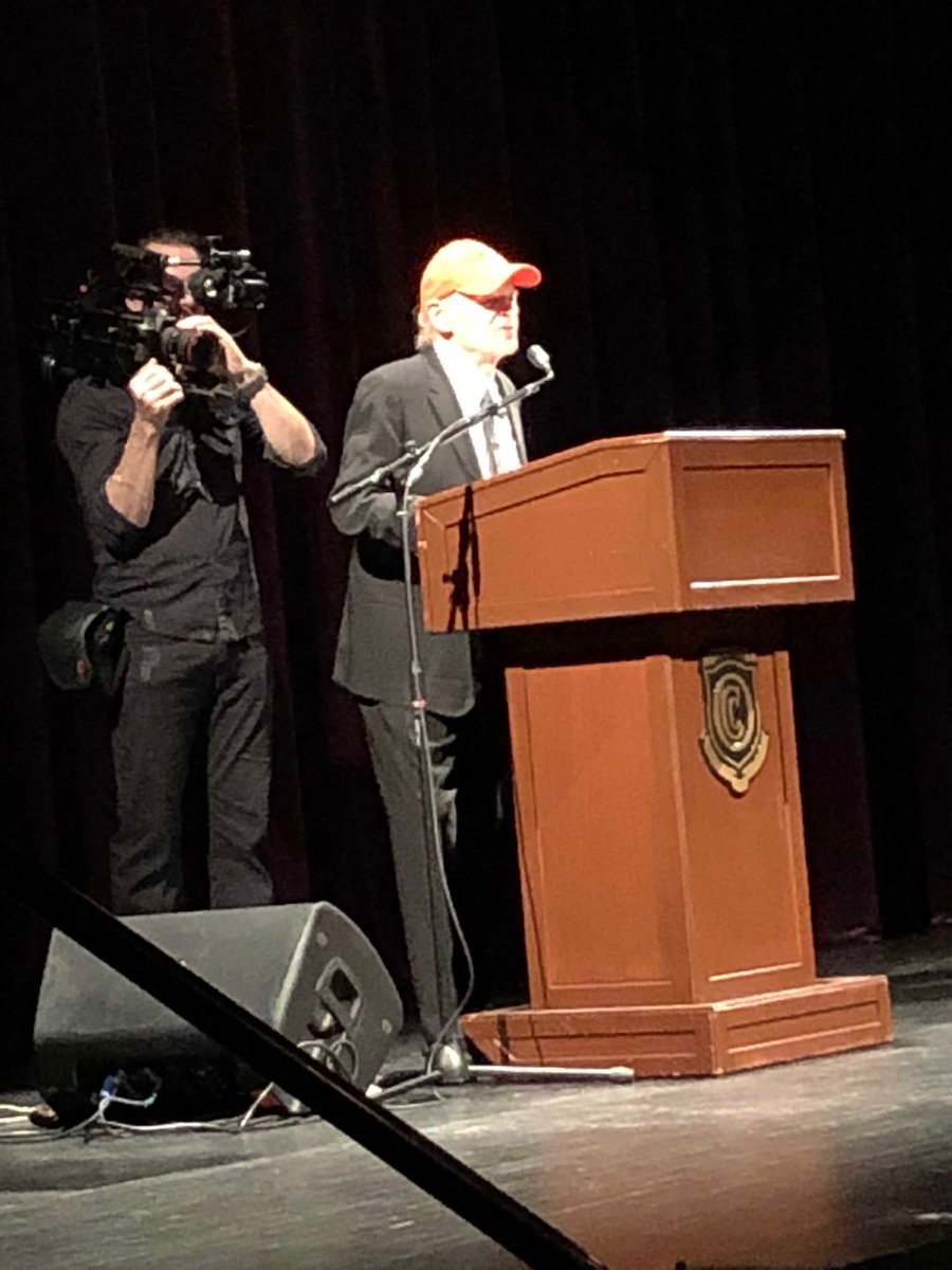 teach4mejo2's tweet photo. NEA Big Read Finale with author Tim O’Brien  at OCC Grunin Center ....His words touched our hearts.  Thanks East Dover teachers for coming out and being part of our kickoff in January and sharing this amazing night !! #WeAreTrschools ⁦@CaraDiMeo⁩ #readingmatters #bookclubs https://t.co/scyM3GUlkW