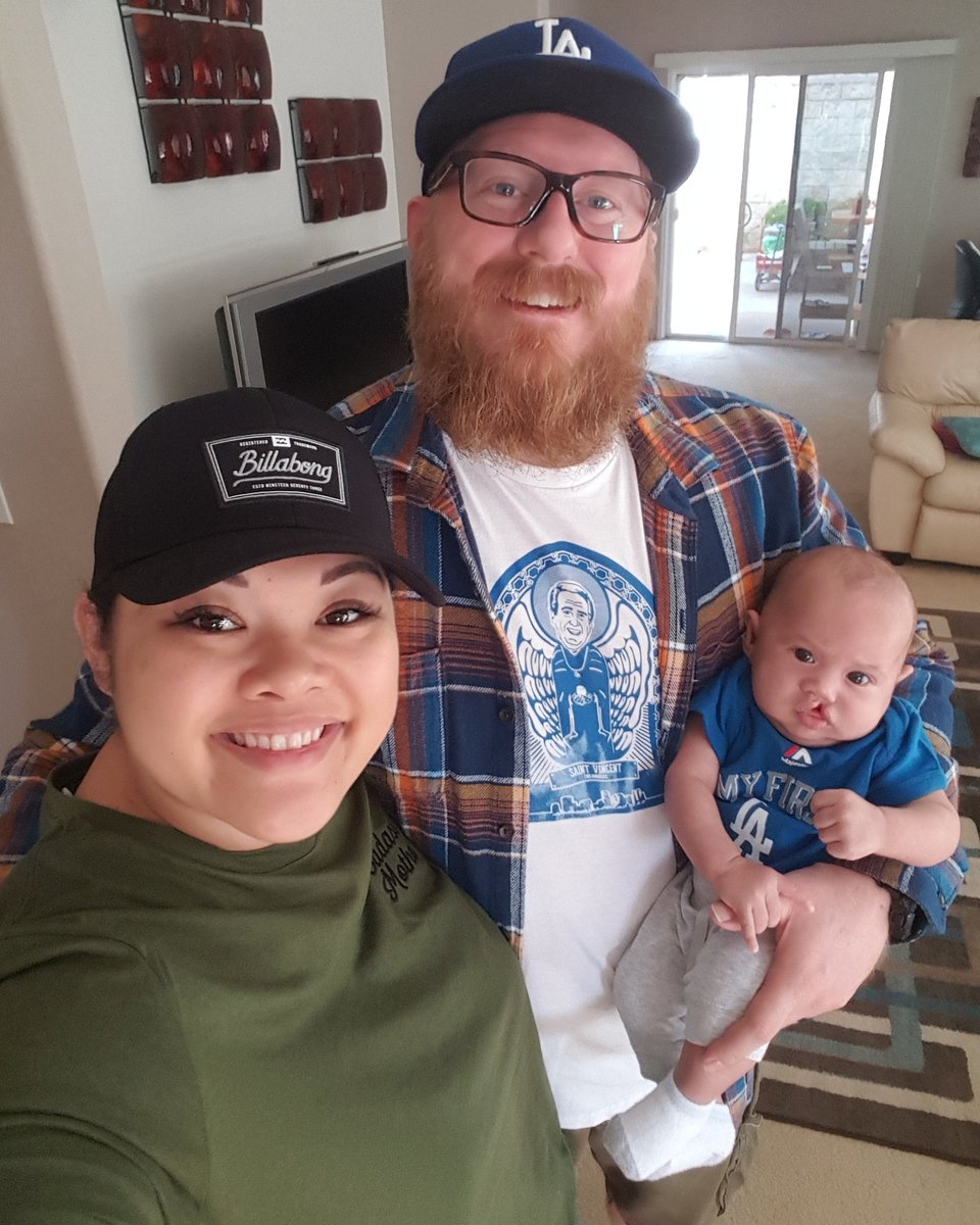 jCaseyr's tweet photo. Happy Opening Day! Corrupting LJ early with first onesie I bought as soon as Ti told me she was pregnant. Boy or girl they would have been in Dodger Blue! #LJRegan #futurebluecrew #bleedblue #losdoyers #weloveLA #dodgers #ladodgers #losangelesdodgers #dodgersnation #saintVIN https://t.co/omqrM3qJ0J