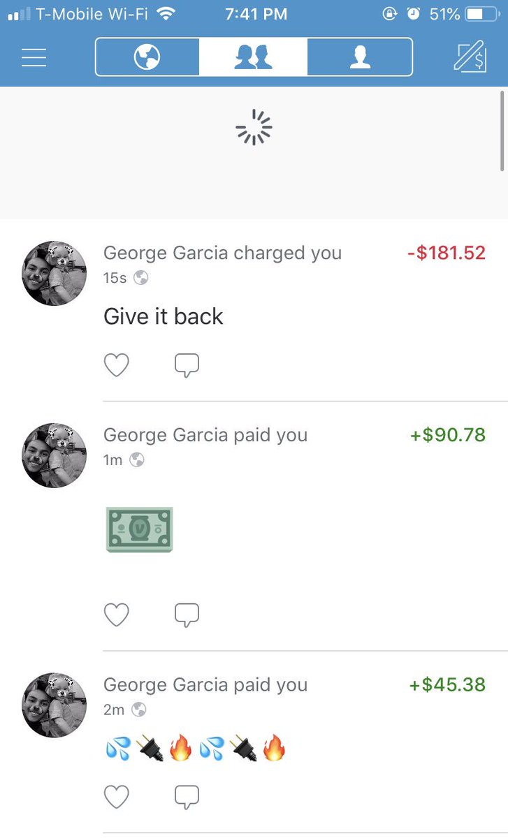 jonsie_9's tweet photo. @GarciageGeorge just tried to request my half of the monthly bills, accidentally sent me the money, then tried to request it back, sent me more. Third times a charm huh bud. 😂😂 https://t.co/RA3kpfGBet