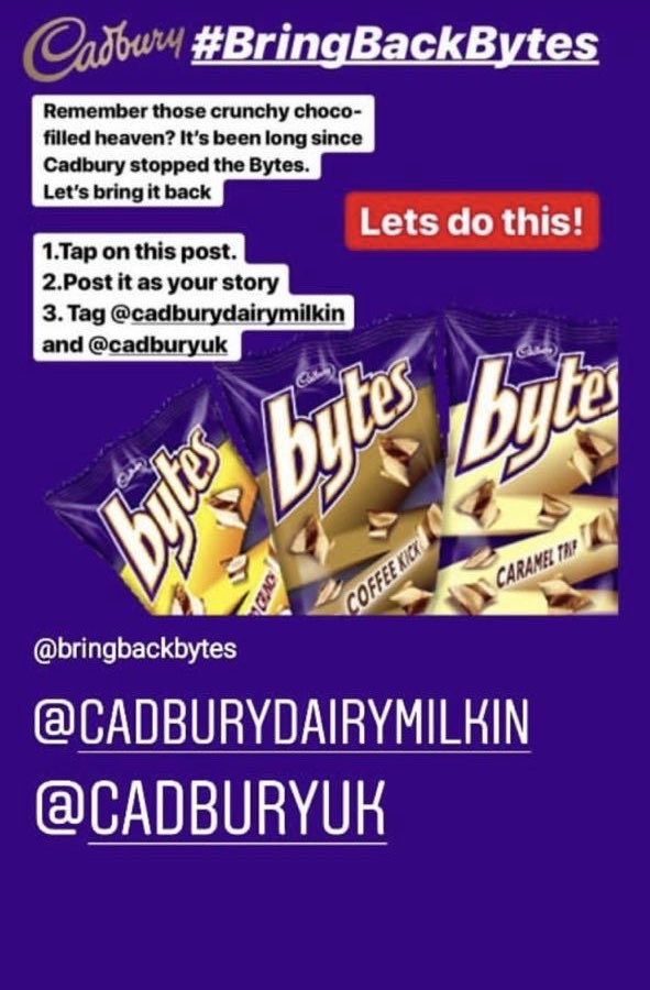 kriations's tweet photo. #BringBackBytes @CadburyUK @Cadbury_SA @CadburyWorld @DairyMilkIn @CadburyIreland @CadburyAU @CadburyMY Keep retweeting this. https://t.co/Y3ipRn3GJe