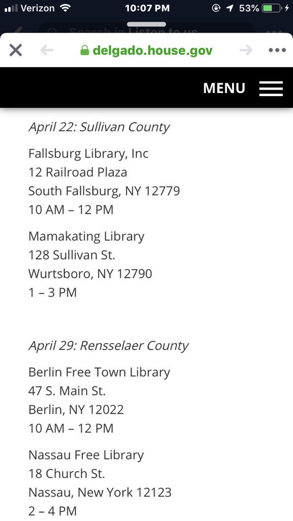 JustinTracys's tweet photo. @CarolLaGrow @TomSzymanski @sheltielove @JohnFasoNy @TheLugarCenter @BetsyDeVosED @RepJohnFaso .@CarolLaGrow did you see these amazing .@DelgadoforNY19 office hours advertised 3+ weeks in advance in #Mamakating? Unlikely .@JohnFasoNy knows where Mamakating is within #Ny19! https://t.co/IH1tPTM0bh