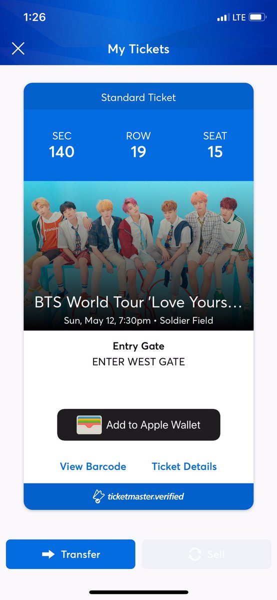 selling_day's tweet photo. WANT TO SELL - ticket for BTS Chicago x Soldier Field, Day 2, May 12, Sunday. I want to get rid of this because I found a better seat. This is not a scam. DM for price and any questions! #btsinchicago #btsxsoldierfield @BTSTICKETBOT https://t.co/XUG1Um7gmY