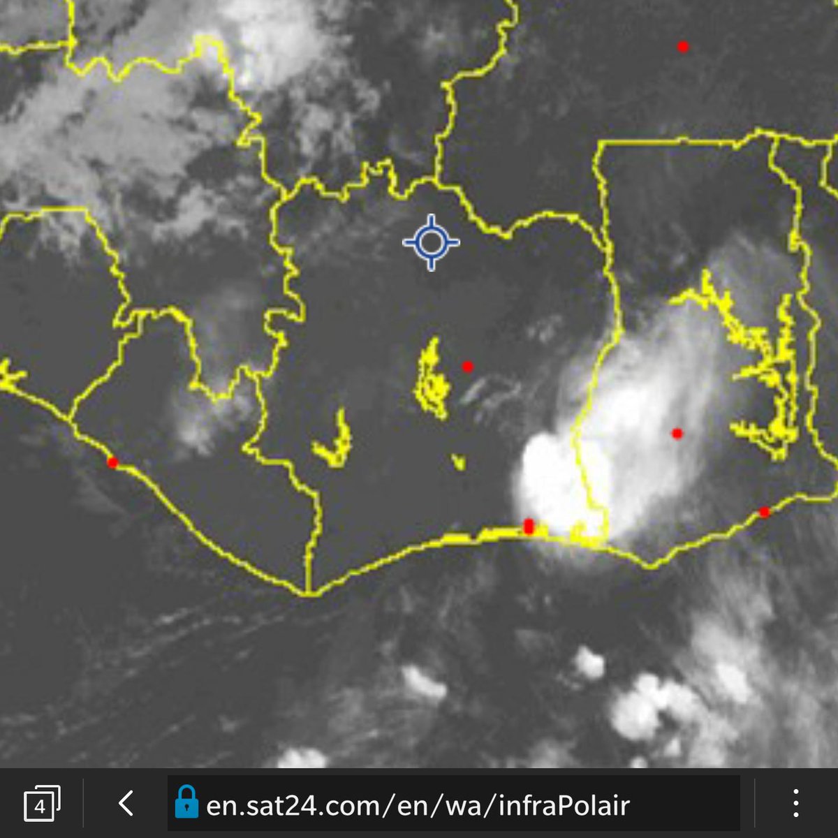SODEXAM_DMN's tweet photo. #rafale de #vent avec #orages et #averses de #pluie attendus a #Abidjan . Img sat du 29/03/2019_02h00 https://t.co/b4XRKqUUKK