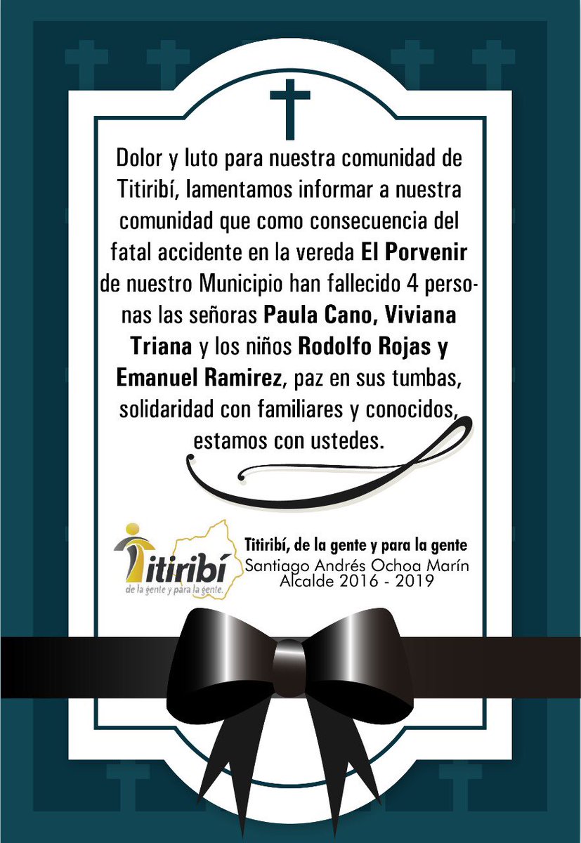 AlexanderZuZ's tweet photo. Toda la solidaridad y acompañamiento para nuestro pueblo hermano de #Titiribi, el más sentido sentimiento de pesar y condolencias, Dios los llene de bendiciones 🙏🏻🙏🏻🙏🏻 #TamesisTerritoriodeEsperanza https://t.co/FmP6nhvfIK