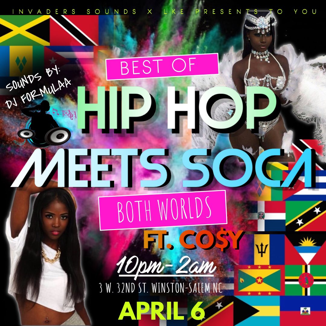 DjFormulaa's tweet photo. Big tings a gwan on April 6 soca vibes this what the traid been waiting for a whole another vibes
 Shoutout to the teams that. Come together to make this event happen  
  @InvadersSounds1  
 @LilKingEnt1 
@cosyent  
@__columbiana  -invadersSounds
@King__CEO  
@lovin_taniyah https://t.co/zCwsTPcQvq