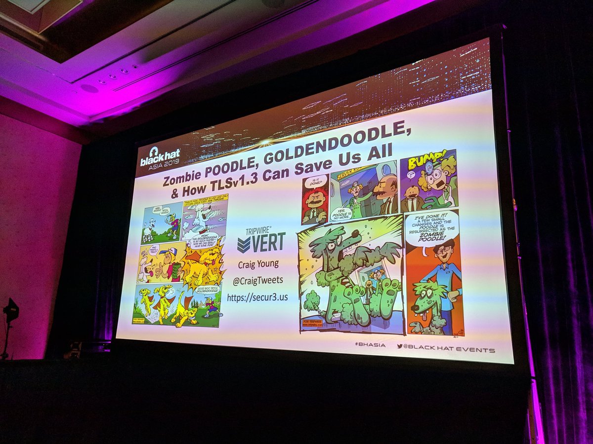 My TLS CBC padding oracle scanner source code is now available: github.com/Tripwire/padch… (Dockerfile included)

Full details about Zombie POODLE and GOLDENDOODLE are now on <a href="/TripwireInc/">z3n hunter</a> blog: tripwire.com/state-of-secur…

Thank you for everyone who joined me at #BHASIA