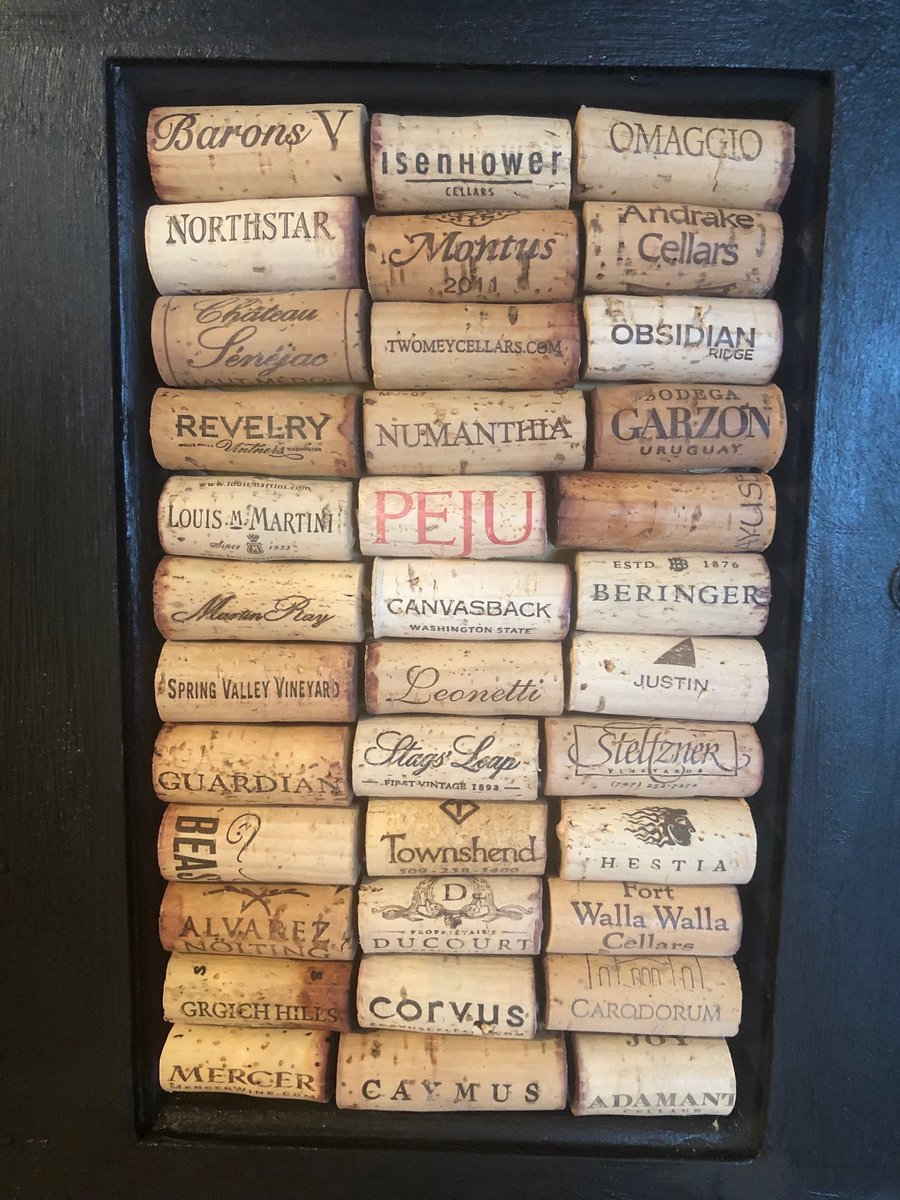 baycruiser1's tweet photo. Updated an old ugly door window with corks from som of my favs. https://t.co/blmB92Kerd