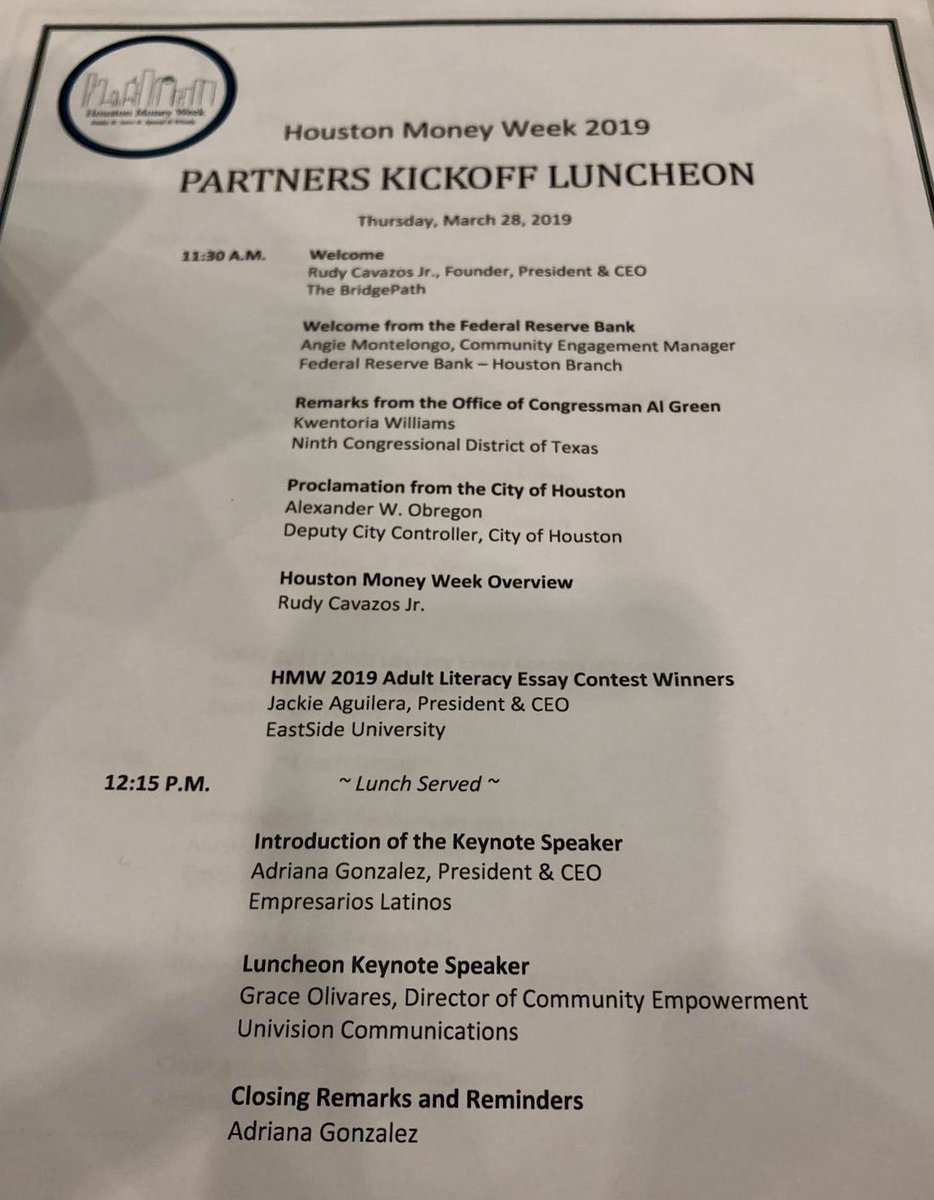 OlivaresGrace's tweet photo. What a great honor today! Speaking about financial literacy! Thank you my dear friend Adriana González @EmpresariosTX @HoustonMoneyWk #HoustonMoneyWeek #Blessed https://t.co/9dtdwGdKz2