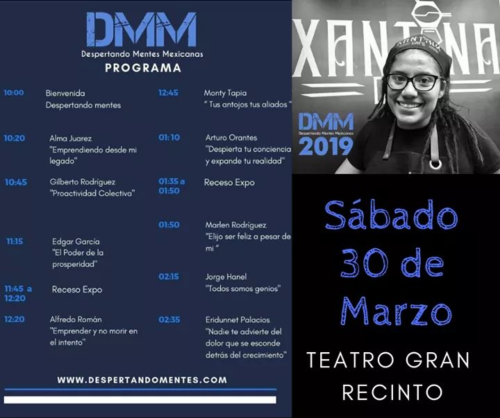 novemmagazine's tweet photo. 🏳️‍🌈Este Sábado Alma Juarez te apoyará con su charla a "Despejar tu mente" ella estará como speaker en #DespertandoMentesMexicanas #DMM2019 1era Edición, si aun no tienes tus boletos, que esperas para adquirirlos.🏳️‍🌈
@CafeXantina.. https://t.co/FfMXPtXNc7