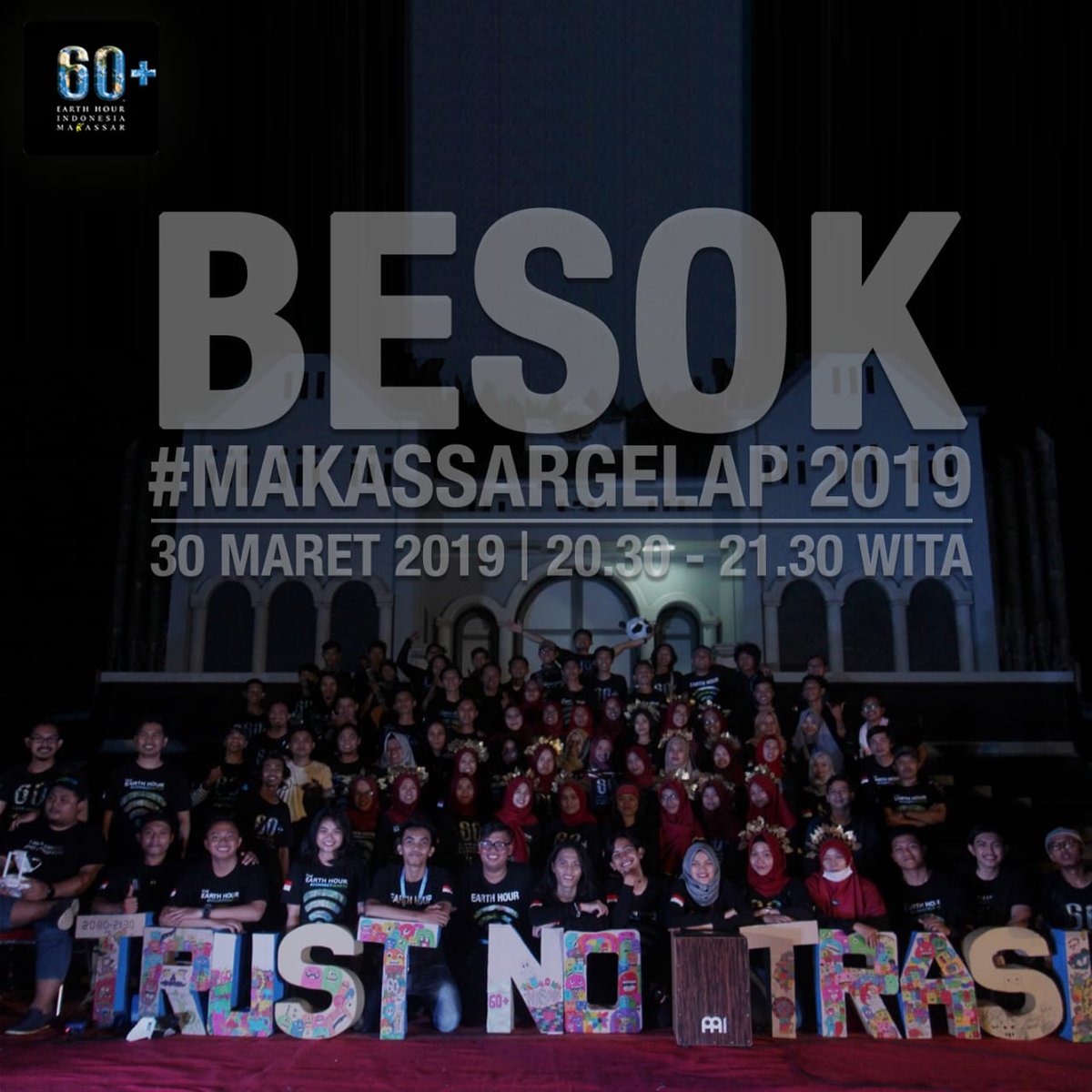 EHmakassar's tweet photo. Malam puncak #EarthHour #MakassarGelap tinggal 1 hari lagi. Kita sudah siap! Kamu? 😊
Mari bergabung bersama #EarthHour utk #ThanksToEarth dgn memadamkan lampu & alat elektronik yg tdk terpakai, pd Sabtu 30 Maret 2019 pkl 20.30-21.30 WITA
Together, let's #Connect2Earth #IniAksiku https://t.co/zJnlT1nvvI