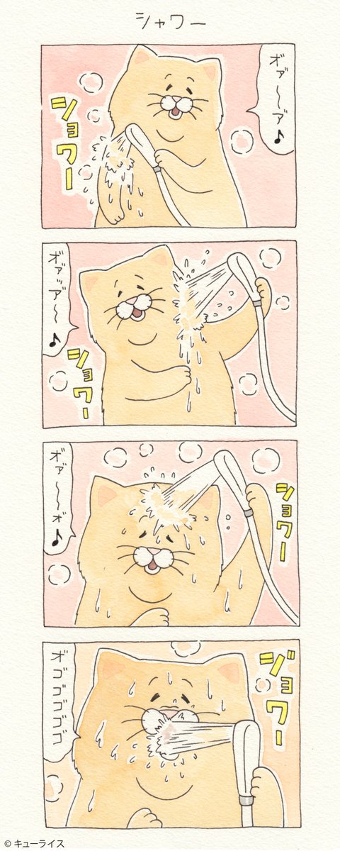 キューライス 4コマ漫画ネコノヒー シャワー Shower T Co N3yge2upts 単行本 ネコノヒー2 発売中 T Co Ya6kv5dfke