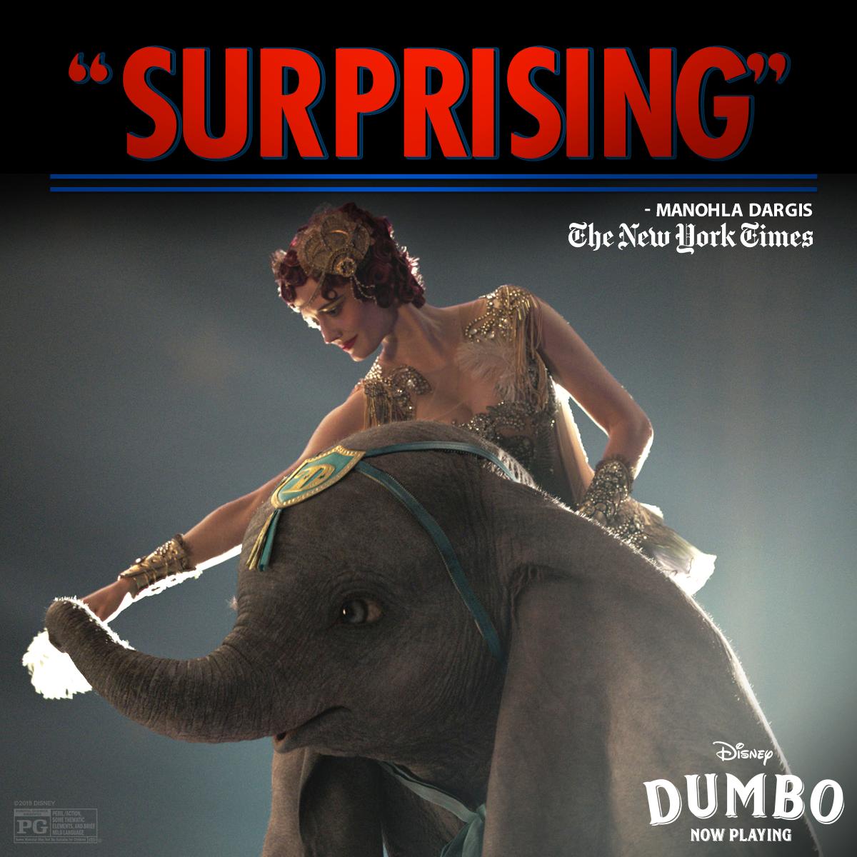 DisneyStudios's tweet image. The show you know is just the beginning. See the film critics are calling “surprising,” in theaters now. #Dumbo