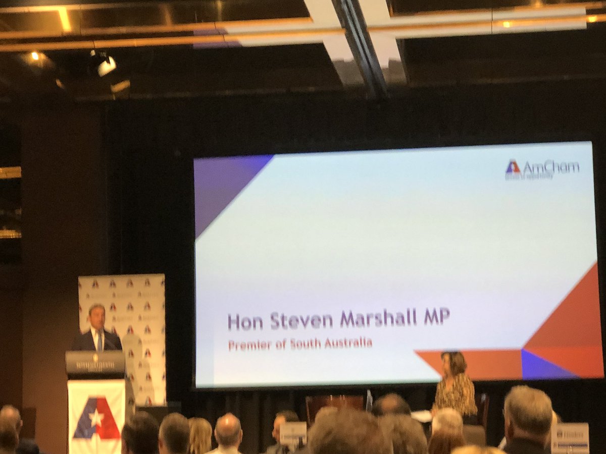 smortello's tweet photo. . @AmChamAU #amchamSA event listening to @marshall_steven discussing one year on in government with @leighmcclusky. @LotFourteen setting the tech and innovation scene in @southaustralia https://t.co/RG4FD7roHV