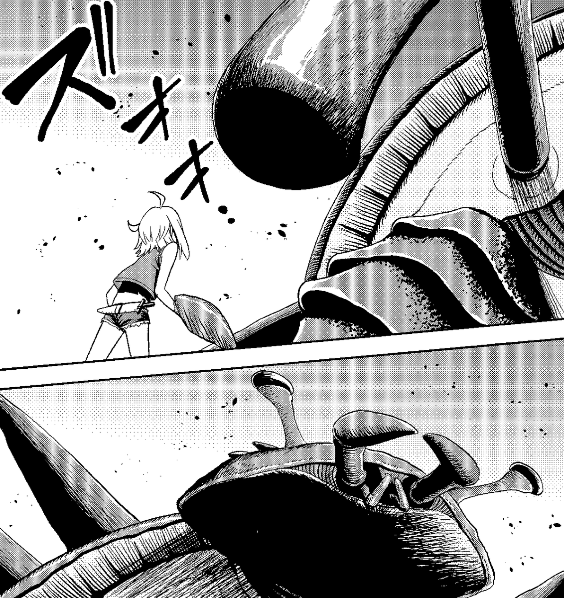 コミックバンチweb【怪獣列島少女隊】 https://t.co/ZHv5A29yMV
第7話、更新されました!よろしくお願いします!??
想像以上の強さを持ったドドガニーに怪獣ハンター・サラが相棒と共に立ち向かうも…… 