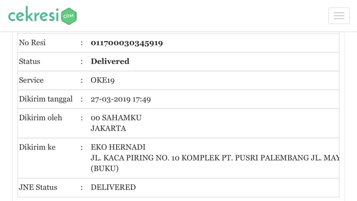 ekohernadi's tweet photo. @JNECare selamat siang, saya ada paketan buku dr tokopedia dengan status di system sudah saya terima pukul 10:00; pdhl itu jam saya masih kerja. Sampai siang ini bukunya masih belum saya terima, apakah bs dibantu? Saya sdh kirim email jg ke customercare@jne.co.id https://t.co/LWlhfDhf98