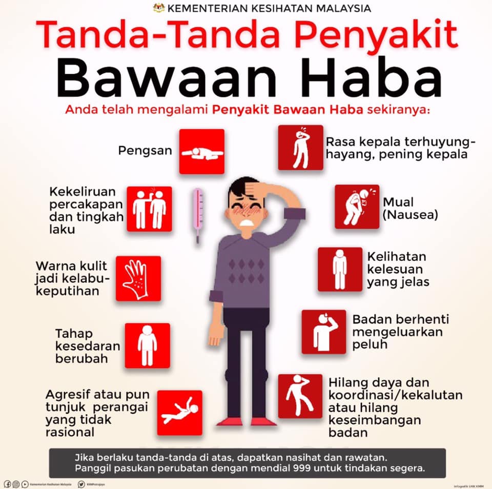 RTM_Malaysia's tweet photo. Gelombang haba disebabkan perubahan monsun dan menyebabkan cuaca panas di negara ini.

Jabatan Meteorologi meramalkan cuaca panas ini sehingga akhir April.

Pastikan anda minum air kosong 2 liter sehari dan kurangkan aktiviti luar.

-KKM- https://t.co/AkZwJNPk2O