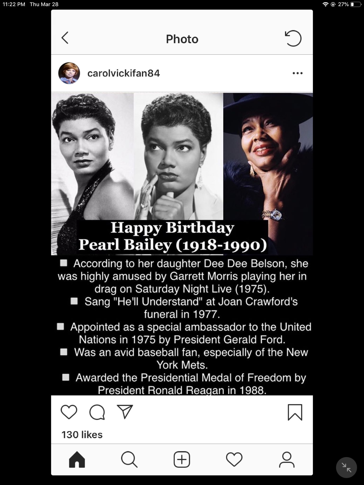 Happy Birthday! Pearl Bailey, Marina Sirtis and Lucy Lawless!        