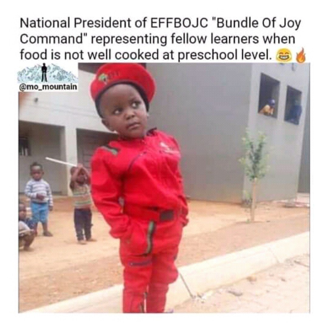 Thabiso_Nhlapo's tweet photo. @EFFSouthAfrica BOJC is present on the ground. Free Quality Education from early Childhood Development up to first undergraduate. From Creche to Wits, we chant &amp; Pass. Future looks bright. 
#CrecheFeesMustFall
#EFFRedFriday https://t.co/qBX4oXFChx