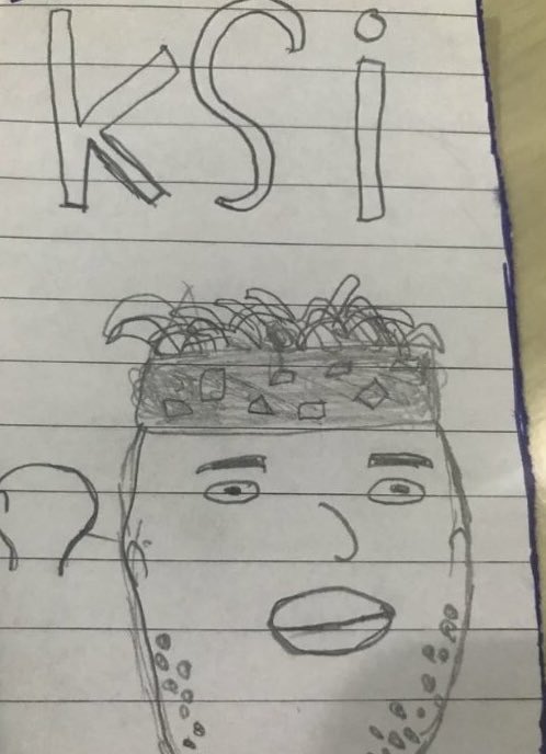 Memeulous's tweet photo. Stayed up til 4am drawing my favourite youtuber, please notice me @KSIOlajidebt https://t.co/rDLtl0bImn
