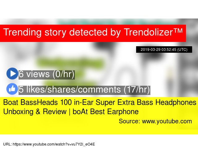Boat BassHeads 100 in-Ear Super Extra Bass Headphones Unboxing &amp; Review | boAt Best Earphone... virtualreality.trendolizer.com/2019/03/boat-b…