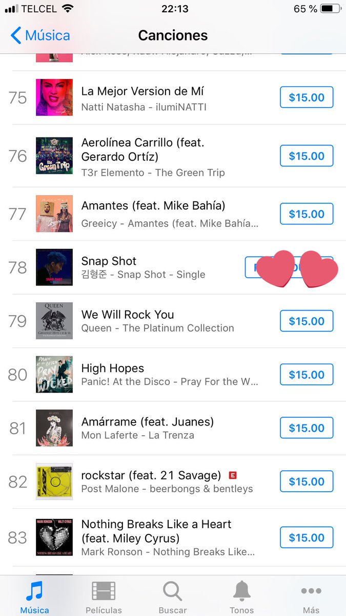 pattyrojas110's tweet photo. Actualización ITunes México 🇲🇽 #SNAPSHOT_NewWorldSingleAlbum  se encuentra en el número 16 de éxitos en la categoría POP y en la posición 78 en la lista de los éxitos de música general!!!  Inciten a más a comprar la canción!! 👏🏼👏🏼👏🏼👏🏼👏🏼 #KimHyungJun #Snapshot https://t.co/Bc9rCwGKxB