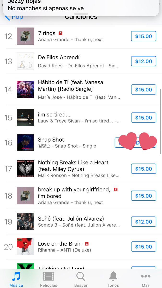 pattyrojas110's tweet photo. Actualización ITunes México 🇲🇽 #SNAPSHOT_NewWorldSingleAlbum  se encuentra en el número 16 de éxitos en la categoría POP y en la posición 78 en la lista de los éxitos de música general!!!  Inciten a más a comprar la canción!! 👏🏼👏🏼👏🏼👏🏼👏🏼 #KimHyungJun #Snapshot https://t.co/Bc9rCwGKxB