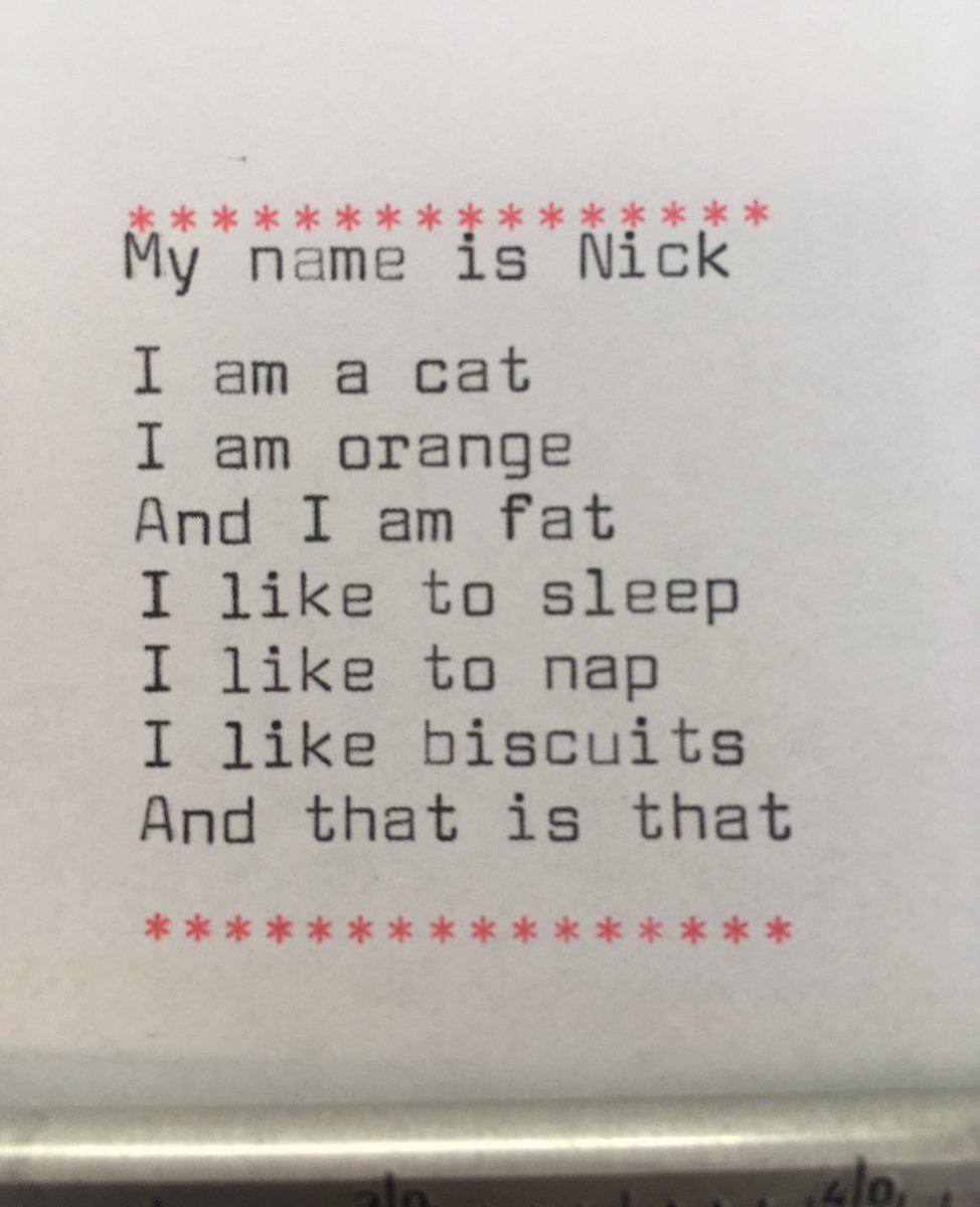 imnickthecat's tweet photo. i have been Drawn using a Typewriter!! and i have a Poem too https://t.co/eGxu3mtT4K