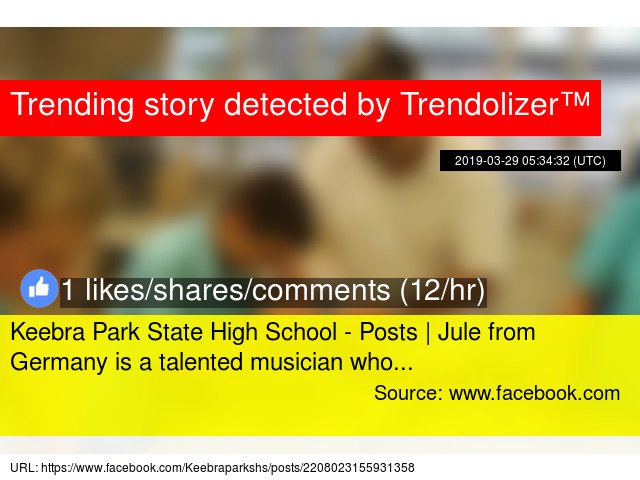 Keebra Park State High School - Posts | Jule from Germany is a talented musician who... virtualreality.trendolizer.com/2019/03/keebra…