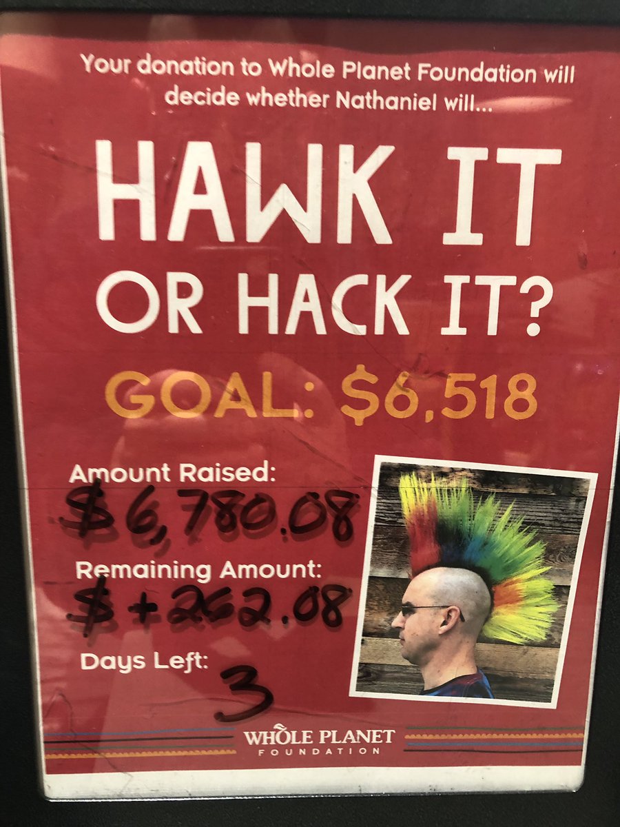 I have reached $100k for fundraising <a href="/WholeFoods/">Whole Foods Market</a> for <a href="/WholePlanet/">Whole Planet</a> <a href="/WholeKidsFnd/">Whole Kids</a> <a href="/CTXFoodBank/">CentralTexasFoodBank</a> <a href="/WorldlyKidsAZ/">Worldly Kids</a> <a href="/cfaphoenix/">Children First</a> <a href="/RedCross/">American Red Cross</a> Harvey <a href="/amazon/">Amazon</a> @AllegroCoffee <a href="/FrontierCoop/">Frontier Co-op</a> <a href="/nakedjuice/">Naked Juice</a> <a href="/Papyrus_Online/">PAPYRUS</a> <a href="/So_Delicious/">So Delicious</a> Any suggestions on how I can get on the <a href="/TheEllenShow/">The Ellen Show</a> next $250k