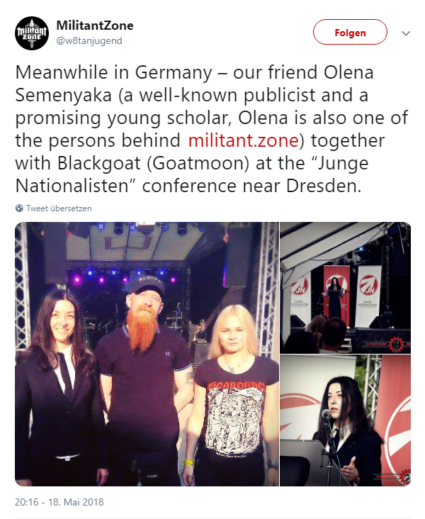 SvenIsHell's tweet photo. Olena #Semenyaka ("Pressesprecherin" von ASOW) und Neonazi-Musiker (eine Auswahl). 
#rechtsrocktnicht #Ukraine #recherche #Stockholm #scandzaforum #semlitsch #lichtmesz #noIB https://t.co/C09MhbHrKu
