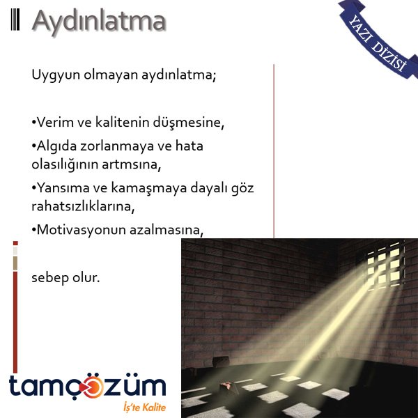 Aydınlatma.
tam-cozum.com
#işsağlığı #işsağlığıvegüvenliğieğitimi #işgüvenliği #işgüvenliğiuzmanı #osgbhizmetleri #osgbdanışmanlık #denetleme #denetimhizmetleri #iso #isobelgelendirme #osgb #cebelgesi #algısalergonomi #ergonomi
