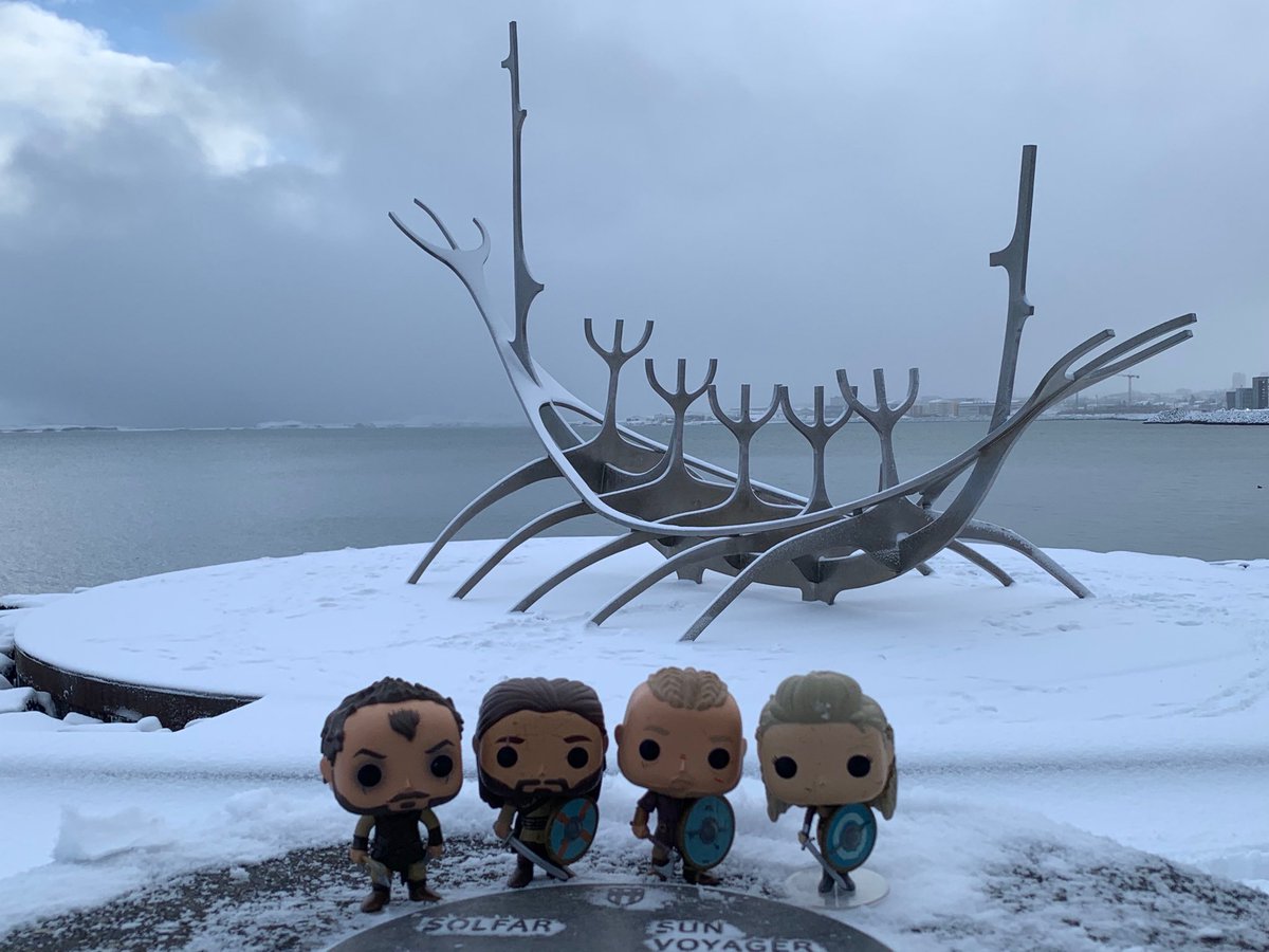 dcd728's tweet photo. Lil #Vikings on the move again! #Floki brought the gang to #Reykjavik #Iceland Its certainly changed since he was here last! The #weather hasn’t! #SunVoyager #Solfar https://t.co/ViXQ6Q715f