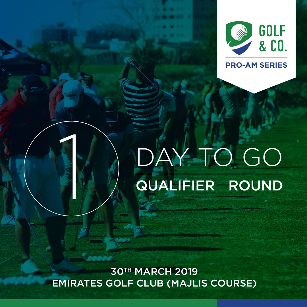 GolfandCo1's tweet photo. Only 1 day to go! Golf & Co. Team is ready to welcome the Golfers tomorrow. We look forward to an amazing Round 5 of our Pro-Am Series. #onedaytogo #proamseries #golfandco #majliscourse #emiratesgolfclub #TheGolfLife #mydubai https://t.co/Zt8FbC4pqj