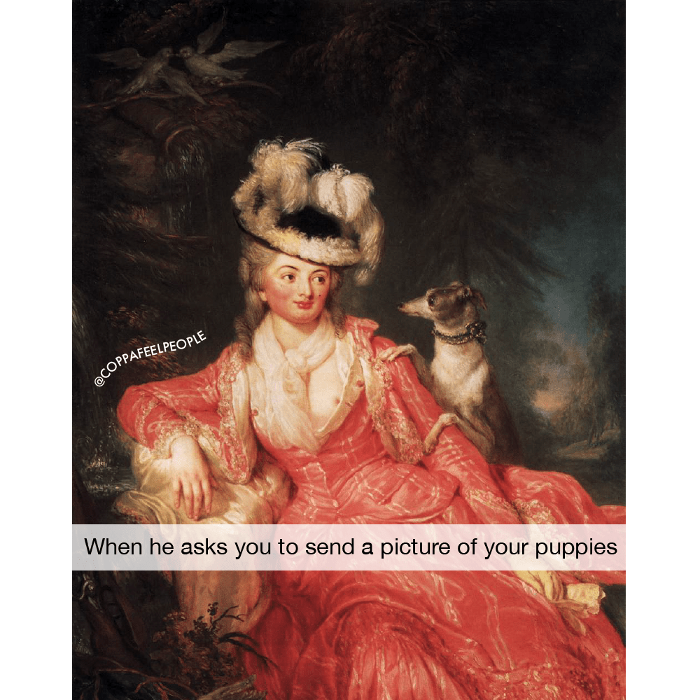 CoppaFeelPeople's tweet photo. Won't send boobs. Will send pictures of cute animals. #FineArtFridays https://t.co/5Ay143uxUZ