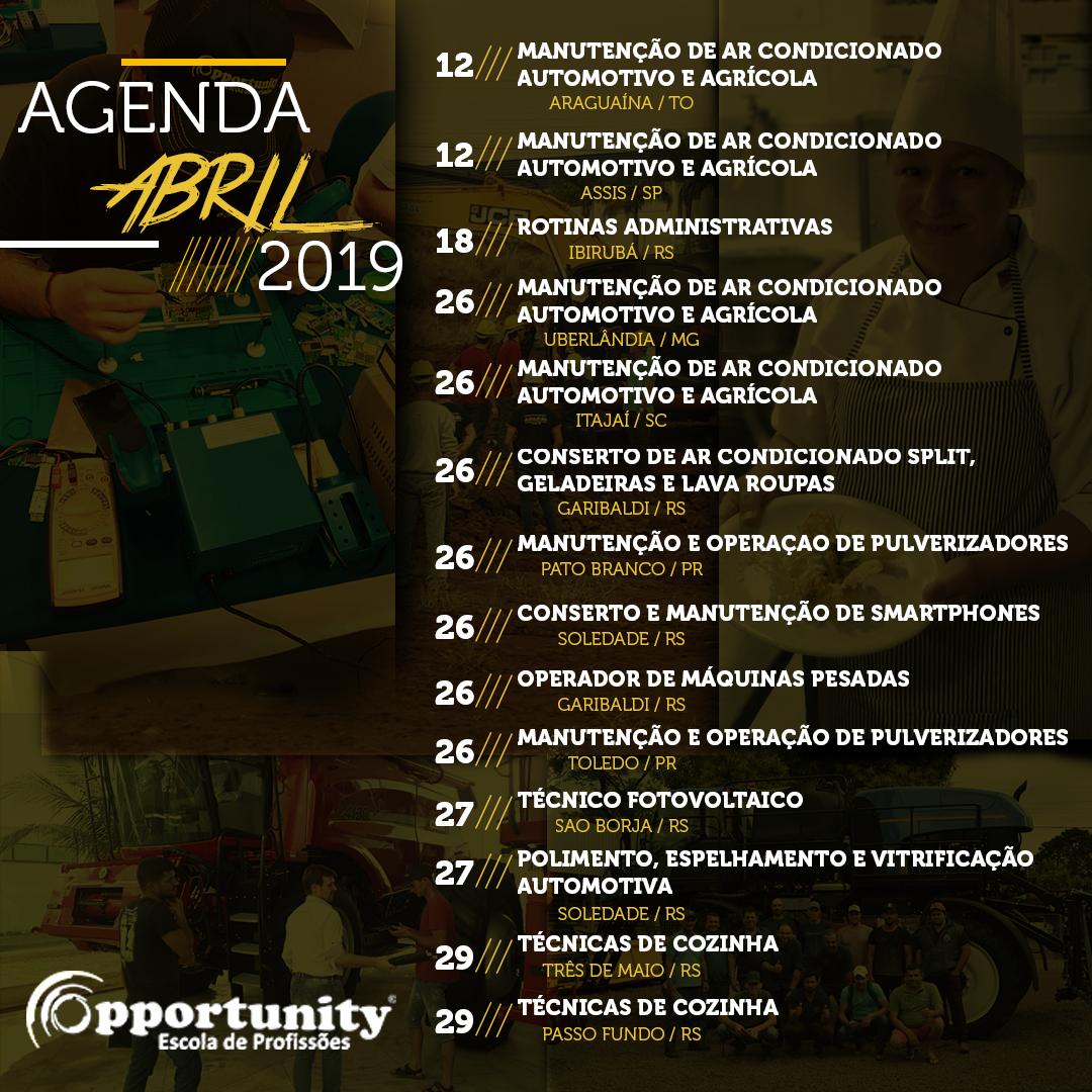 redeopp's tweet photo. Confira a Agenda das Novas Turmas de Abril na Escola Opportunity 😁📚
.
.
.
.
#curso #profissionalizante #escola #conhecimento #qualificacao #estudo #livros #faculdade #oportunidade #emprego #trabalho #calendario #turmas #novasturmas https://t.co/iY9jBdFNom
