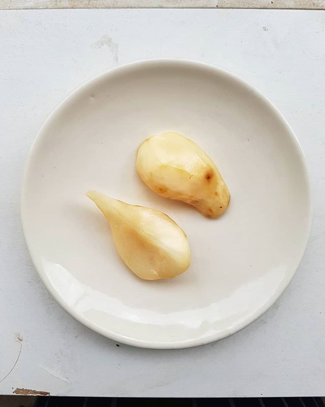 A most pleasing discovery of the winter: jersualem artichokes lactofermented w/ coriander seeds. When cut into slices, the inner flesh is still porcelain white. And sour, crunchy, nutty, sweet.

The fermentation breaks down some of the inulin, a carb not digestible by humans…