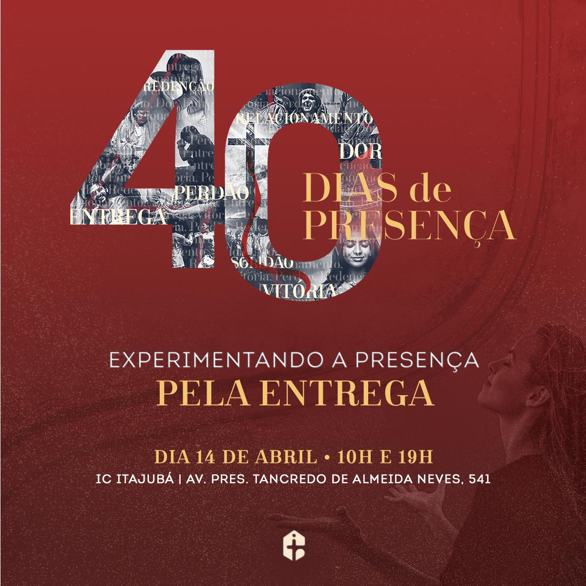 ICItajuba's tweet photo. O que tem te prendido para experimentar mais da presença de Jesus?
Domingo. 14.04, vamos experimentar a presença pela entrega nessa 6ª mensagem da nossa quaresma.
Esperamos por você e sua família, às 10 ou 19 horas.
#icitajuba #IgrejaDaCidade #40DiasDePresença #Jesus #Itajuba https://t.co/X5CAsEnDmC