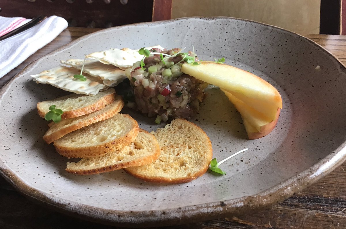 #lamb and #beef #tartare with #apple #radish #fennel and #calabrianchileoil #shallot &amp; #herbs !! #TeamLT #offmenuspecial #happyfriday