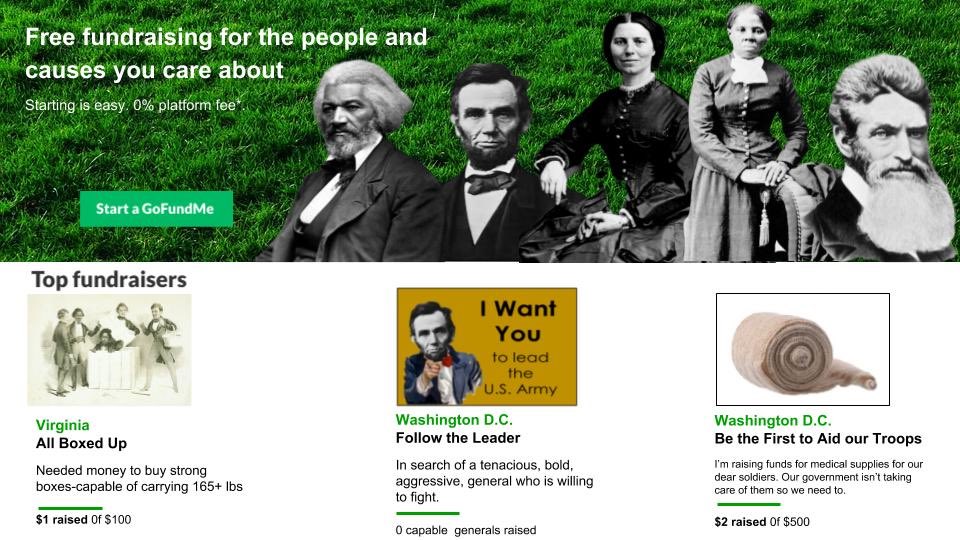 HistoryFrog's tweet photo. Ss designing their John Brown Go Fund Me campaign for Harper’s Ferry. @FirstAveMS https://t.co/OBrlkneDWR