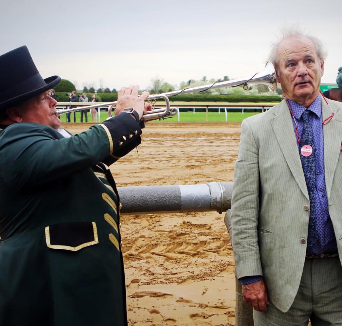 KySportsRadio's tweet image. This picture of Bill Murray today at Keeneland is everything