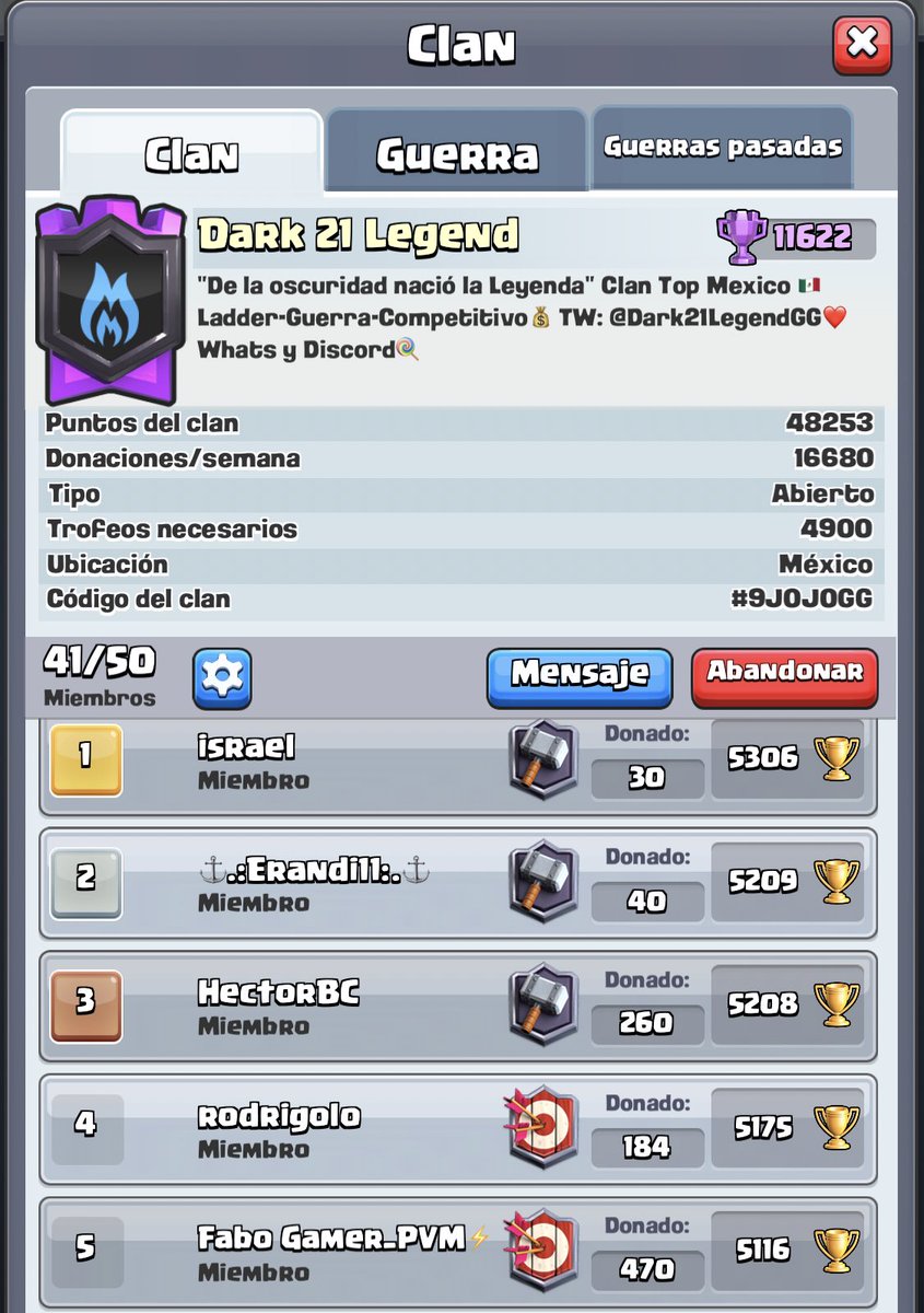 🔶LADDER🔶

En busca de nuevos integrantes para el clan! Respeto, amistad y lealtad es lo que nos caracteriza!

Requisitos: 
🏆Copas actuales 4,900 
⚔️Activos en guerra

💎Premios Ladder y Competitivo

#go21 #AlwaysDark