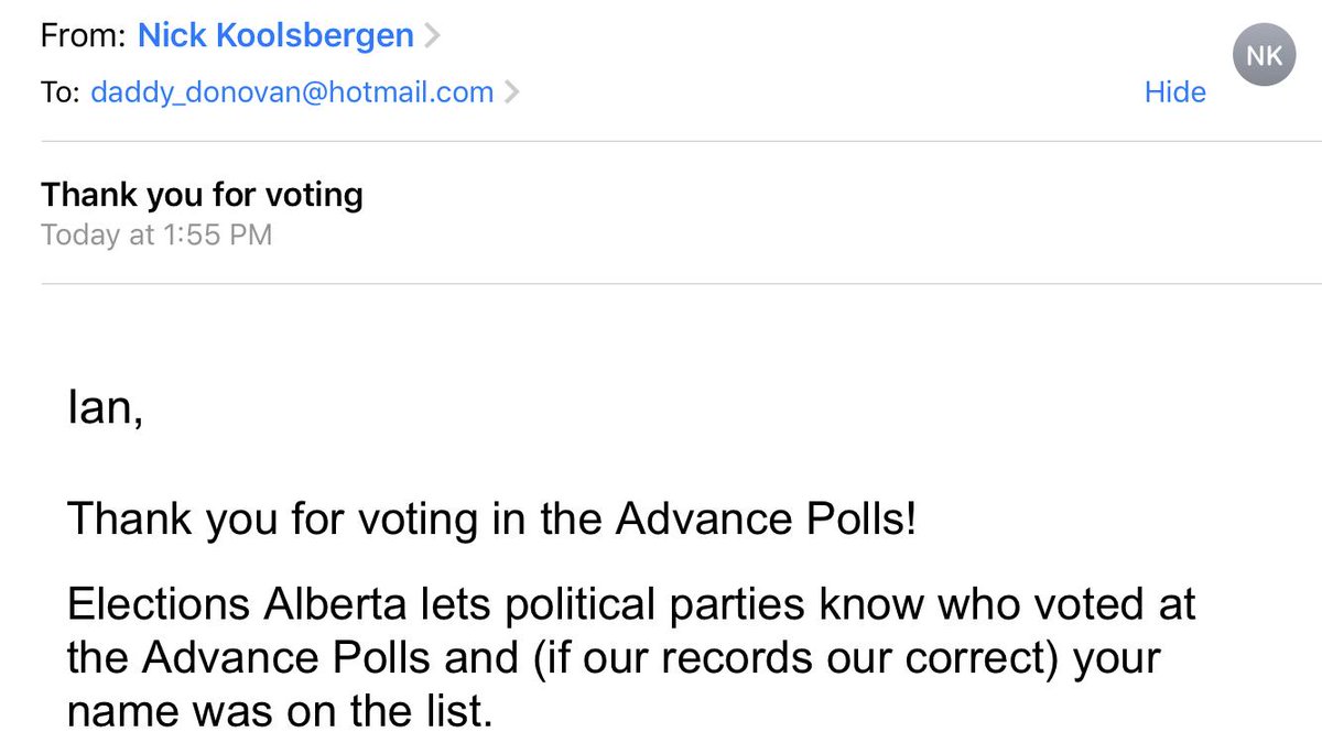 IanDono99330524's tweet photo. I wonder how many other former UCP,WRP,PC got a email like this.
FYI I sure didn't vote UCP
#youmustbehigh
#updateyourlist
#ABvote
#iwillvoteformyself
#keepdreaming
#iamnotadatabankvote
#notoneof10,000fakevotes
@albertaNDP
@AlbertaParty
@KikkiPlanet https://t.co/rAn1jsKxec