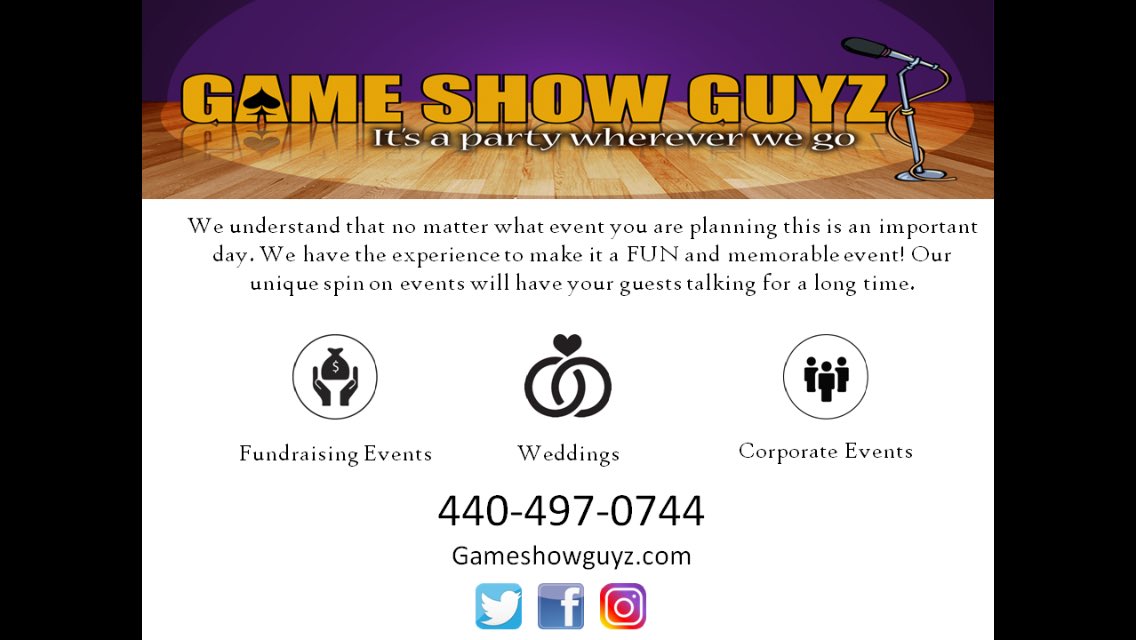 GameShowGuyz's tweet photo. @GameShowGuyz crew is out @HolidayInn44060 for a private party. Contact us for your corporate needs. https://t.co/iLdLojSd9M
