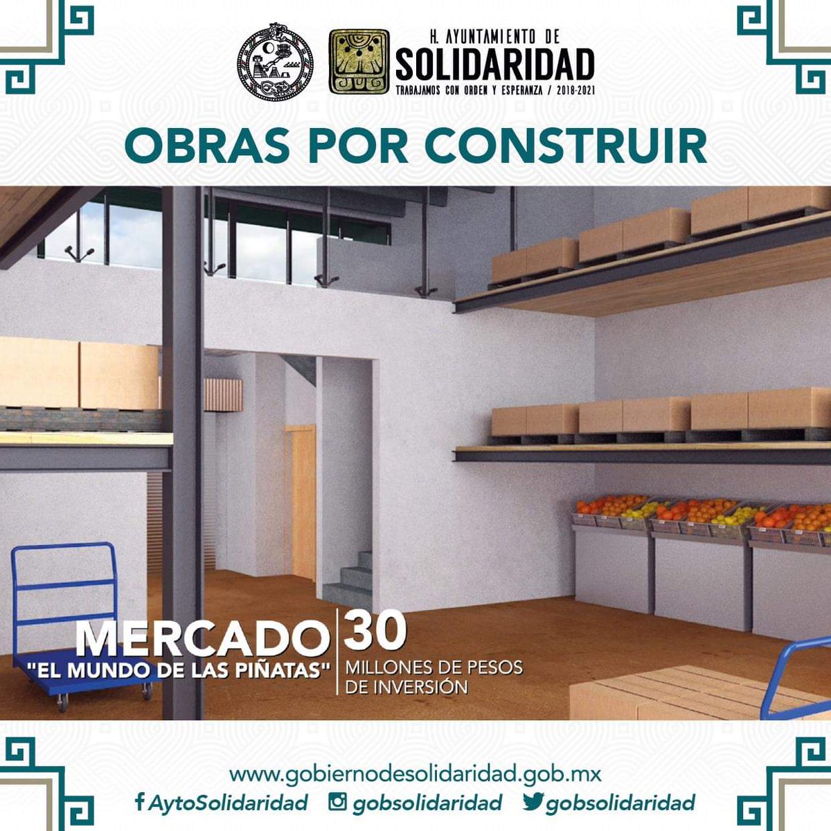 gobsolidaridad's tweet photo. ✅ (1/3) Con la suma de recursos municipales y federales hemos logrado la inversión histórica de 954 millones de pesos, que se invertirán en obras públicas este 2019.
Conoce las obras más destacadas aprobadas en el #PMDdeSolidaridad #TransformandoSolidaridad https://t.co/OA5w8Kuc6K